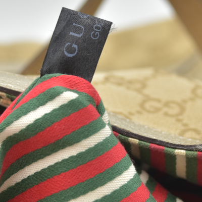 Gucci Monogram Large Abbey Tote Metallic Gold