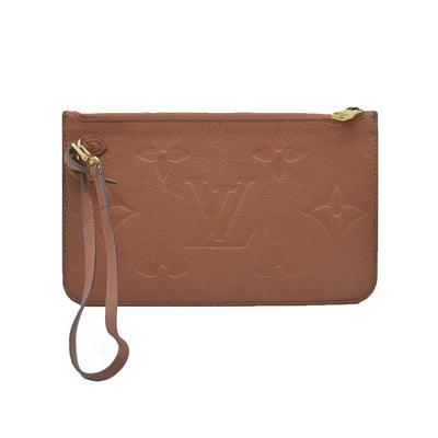 $2940 Louis Vuitton  Empreinte Monogram Giant Neverfull MM Pochette Cognac