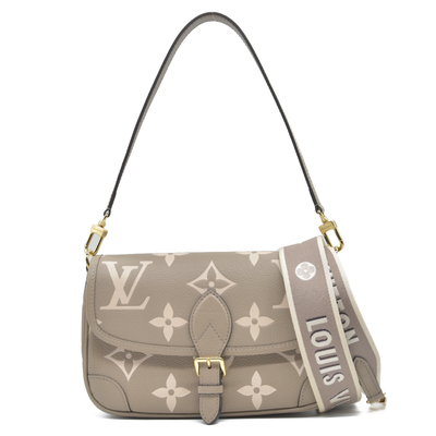 $3050 LOUIS VUITTON Empreinte Giant Monogram Diane Tourterelle Creme RFID