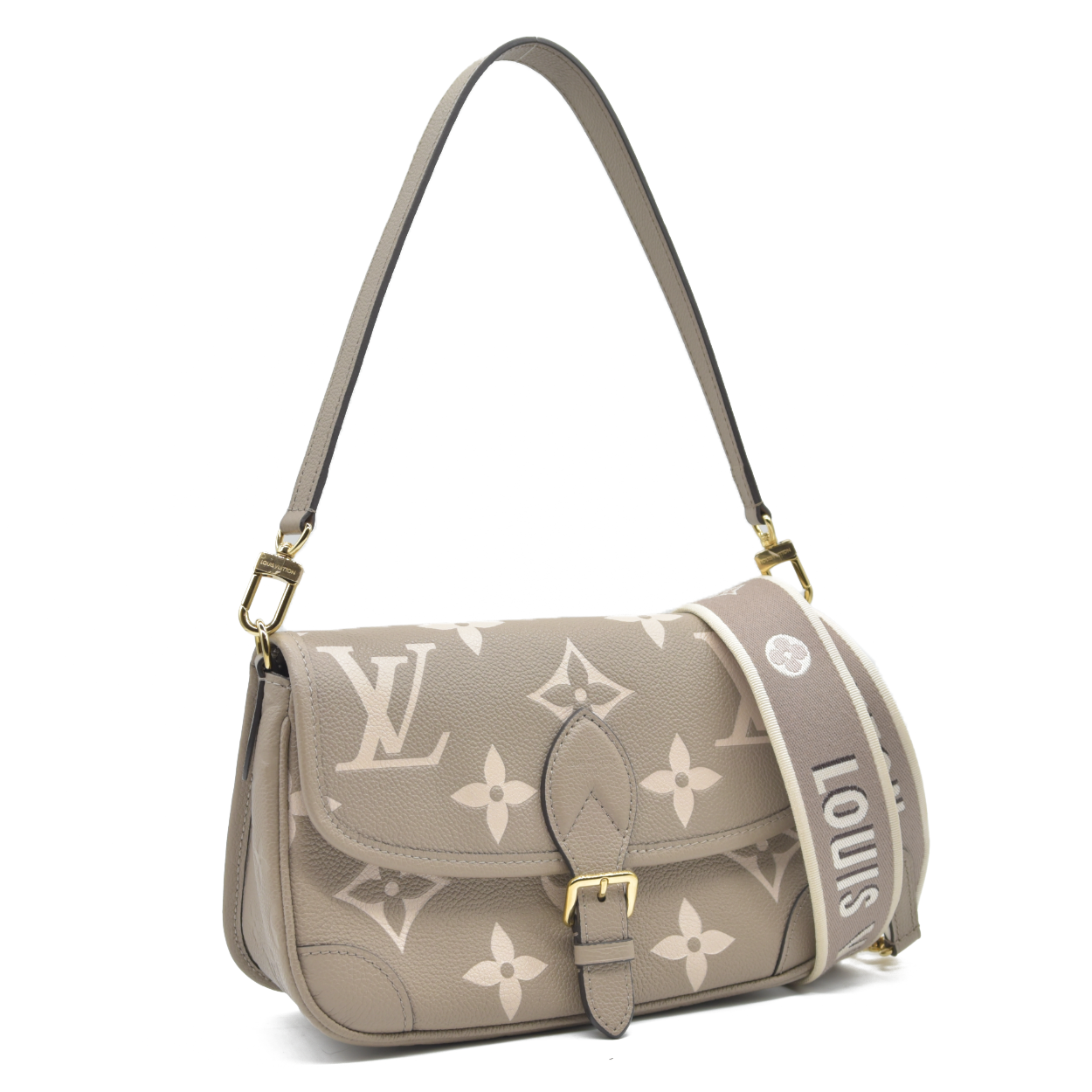 $3050 LOUIS VUITTON Empreinte Giant Monogram Diane Tourterelle Creme RFID
