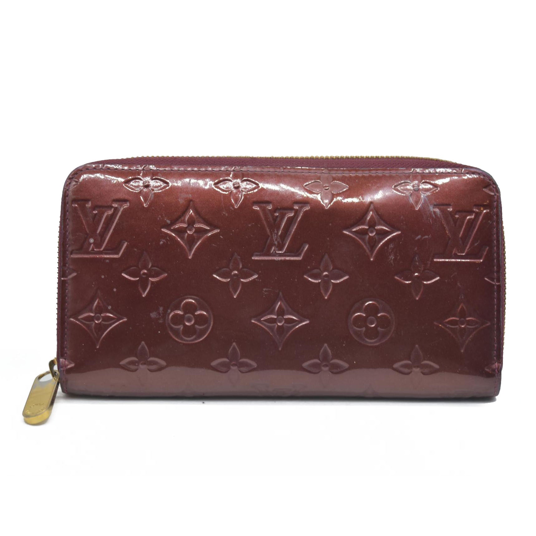 AUCTION $1030 Louis Vuitton  Vernis Zippy Wallet Rouge Fauviste SP2130