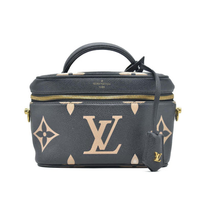 $3250 2021 Louis Vuitton Empreinte Monogram Giant Vanity PM Black Beige FP1201
