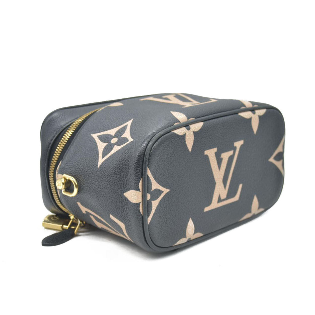 $3250 2021 Louis Vuitton Empreinte Monogram Giant Vanity PM Black Beige FP1201