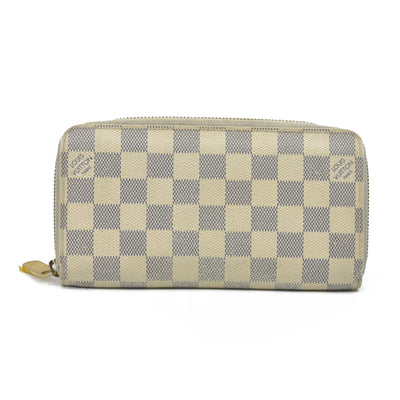 AUCTION $915 Louis Vuitton Damier Azur Zippy Zip Around Long Wallet Purse White CA1132