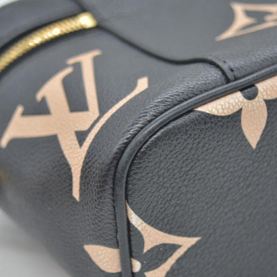 $3250 2021 Louis Vuitton Empreinte Monogram Giant Vanity PM Black Beige FP1201