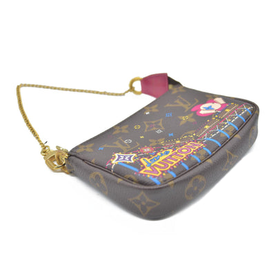 Louis Vuitton  Monogram 2020 Christmas Animation Roller Coaster Mini Pochette Accessories Pivoine