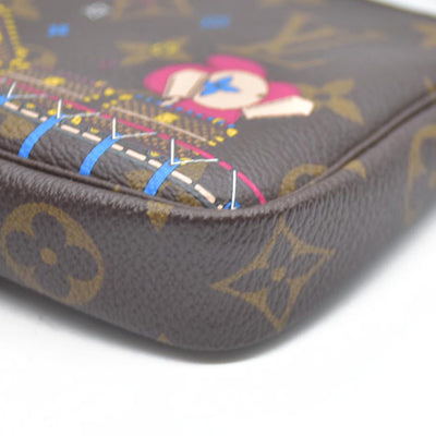 Louis Vuitton  Monogram 2020 Christmas Animation Roller Coaster Mini Pochette Accessories Pivoine