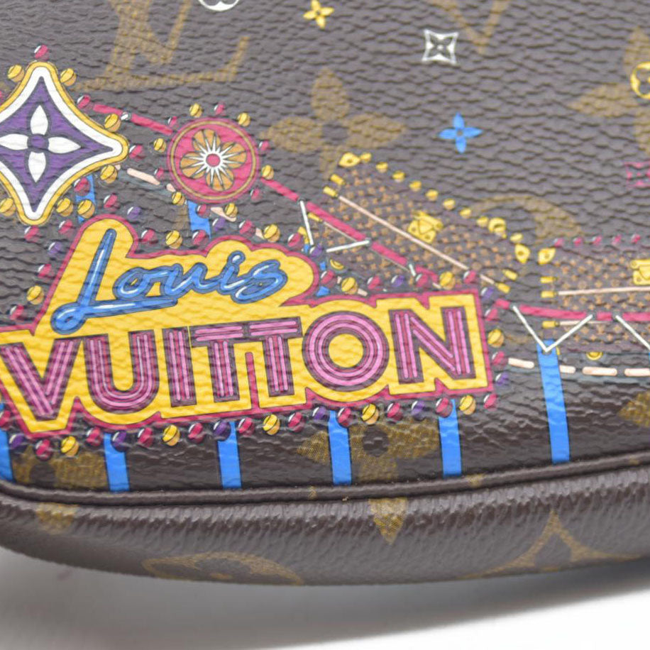 Louis Vuitton  Monogram 2020 Christmas Animation Roller Coaster Mini Pochette Accessories Pivoine