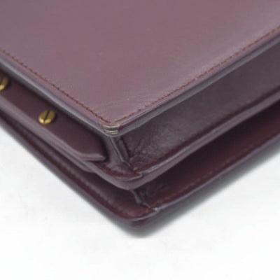 $2550 Saint Laurent Smooth Calfskin Monogram Cassandra Clasp Bag Burgundy