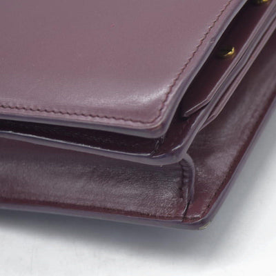 $2550 Saint Laurent Smooth Calfskin Monogram Cassandra Clasp Bag Burgundy