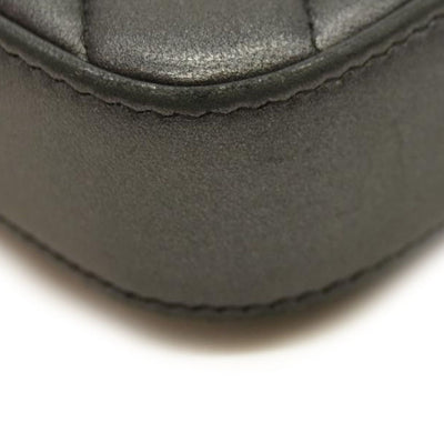 Chanel Iridescent Lambskin Quilted Pearl Clutch With Chain Black 29*