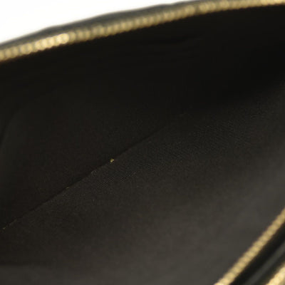 Chanel Iridescent Lambskin Quilted Pearl Clutch With Chain Black 29*