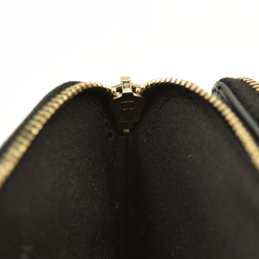 Chanel Iridescent Lambskin Quilted Pearl Clutch With Chain Black 29*