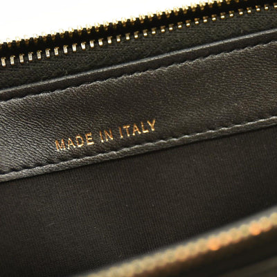 Chanel Iridescent Lambskin Quilted Pearl Clutch With Chain Black 29*