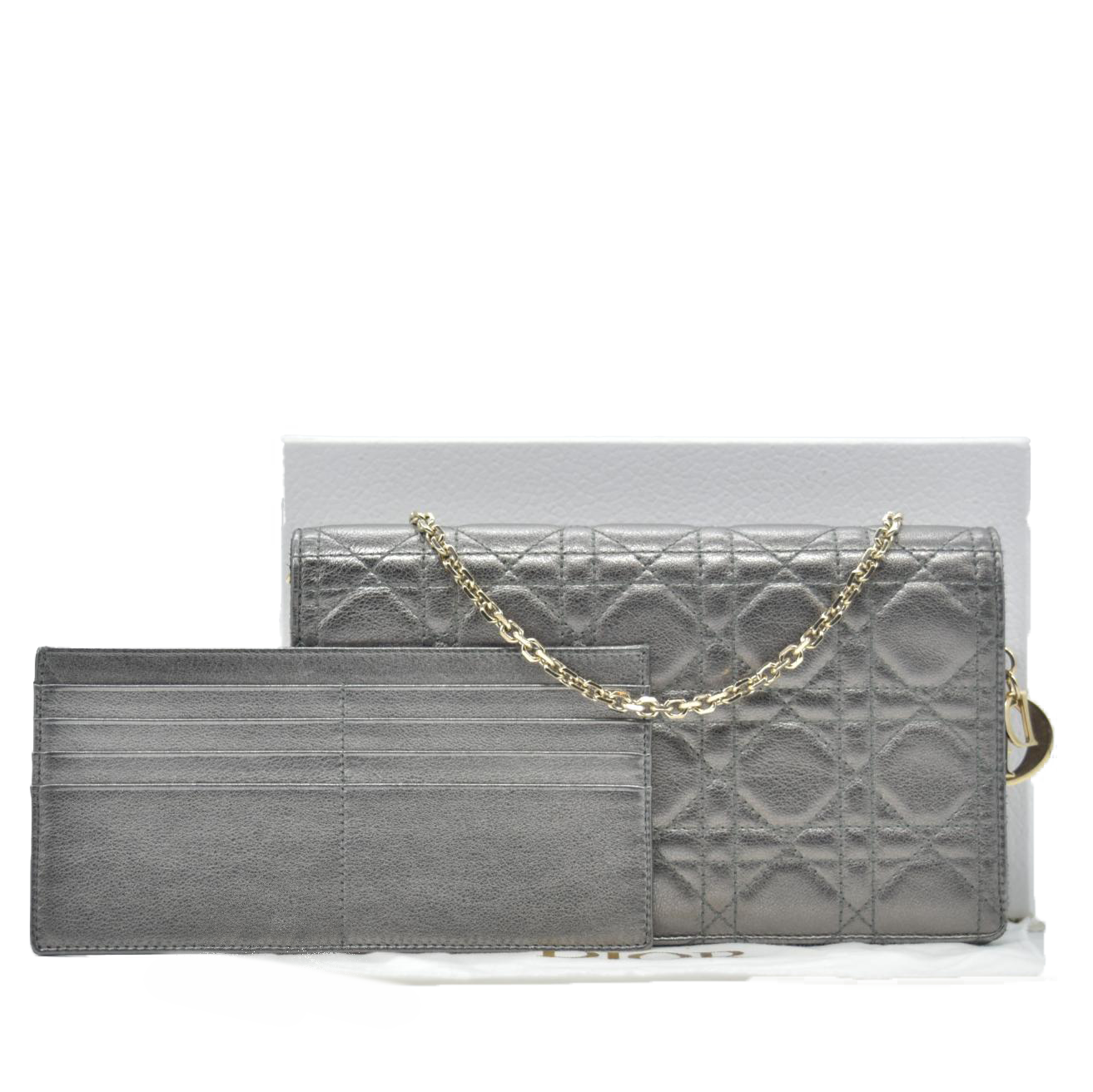 $2400 Christian Dior Cannage Lady Convertible Clutch