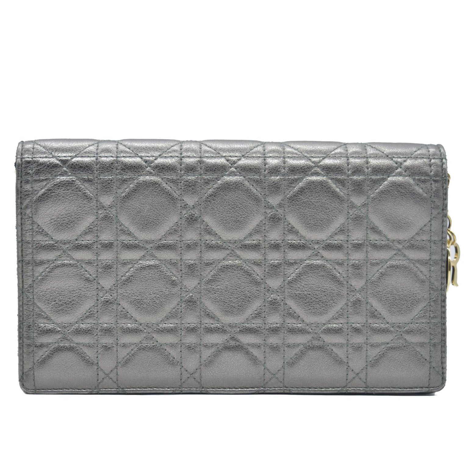 $2400 Christian Dior Cannage Lady Convertible Clutch 10020448