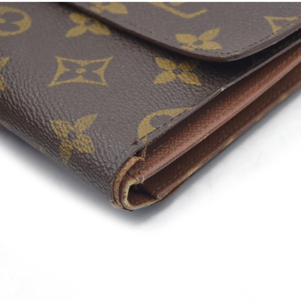 $550 CONSIGNMENT Louis Vuitton Monogram Canvas Porte Tresor Etui Papier Wallet SP0927 CONSIGNMENT