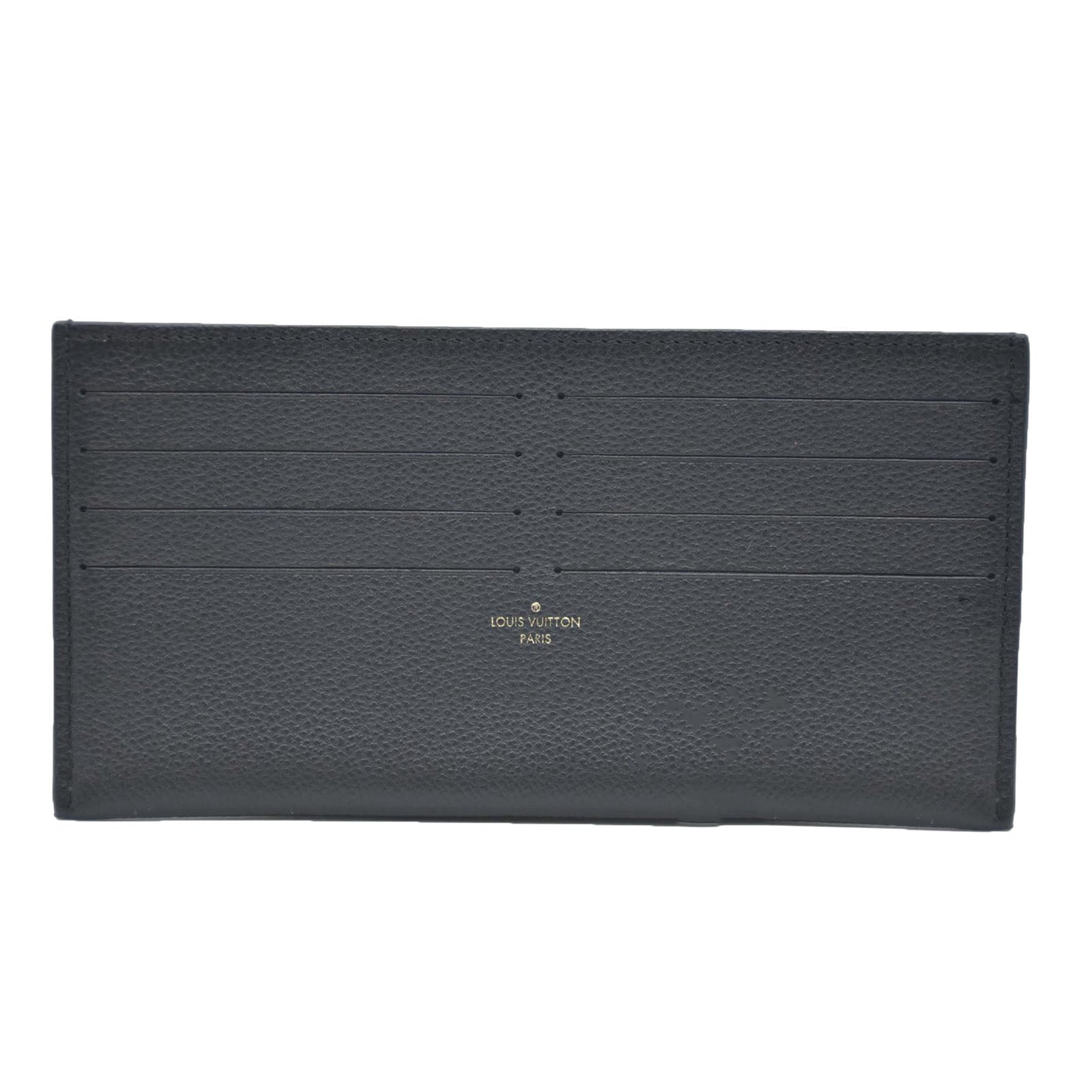 Louis Vuitton  Calfskin Felicie Chain Wallet Card Holder Insert Black