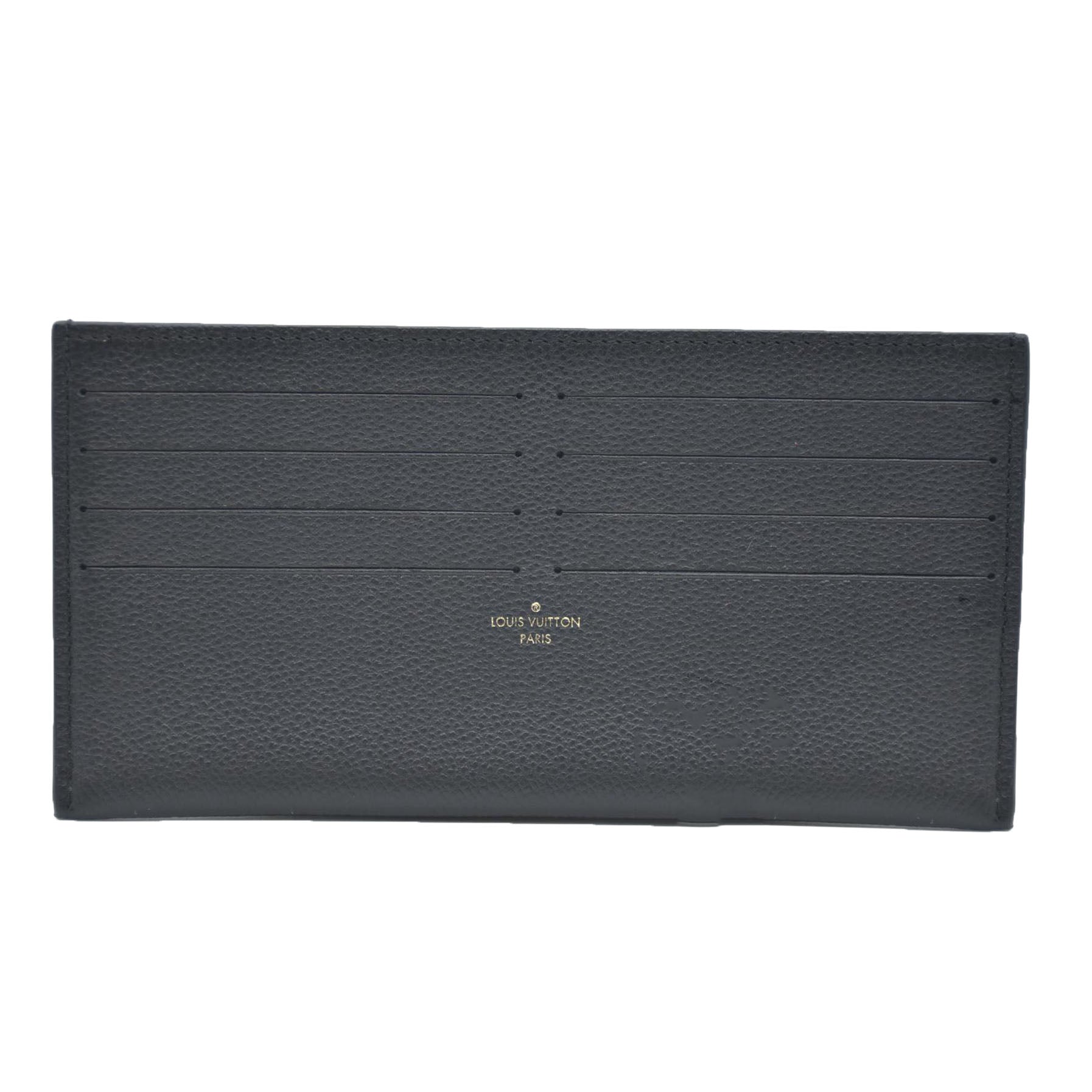 Louis Vuitton  Calfskin Felicie Chain Wallet Card Holder Insert Black