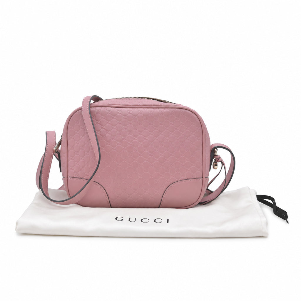 $1290 Gucci Microguccissima Bree Crossbody Pink CONSIGNMENT 10021173