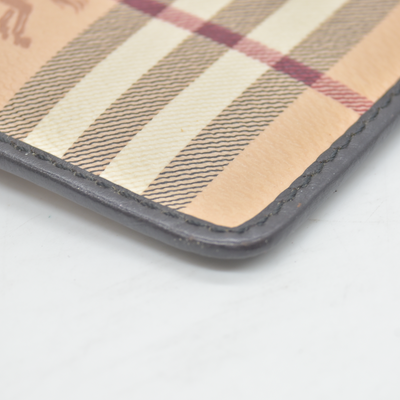 $350 BURBERRY Nova Check Coated Canvas Key Case Beige