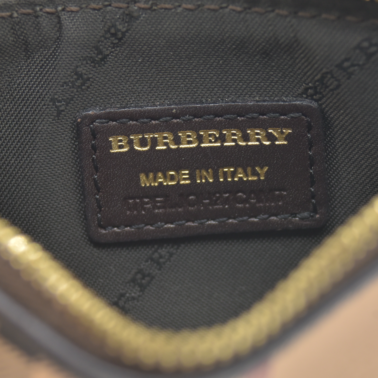 $350 BURBERRY Nova Check Coated Canvas Key Case Beige