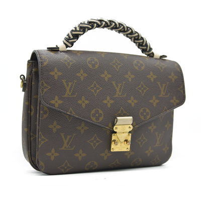 LOUIS VUITTON Monogram Braided Pochette Metis Creme Beige