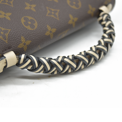 LOUIS VUITTON Monogram Braided Pochette Metis Creme Beige