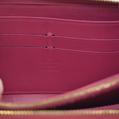 $970 2014 Louis Vuitton Vernis Zippy Wallet Red CA2184 CONSIGNMENT