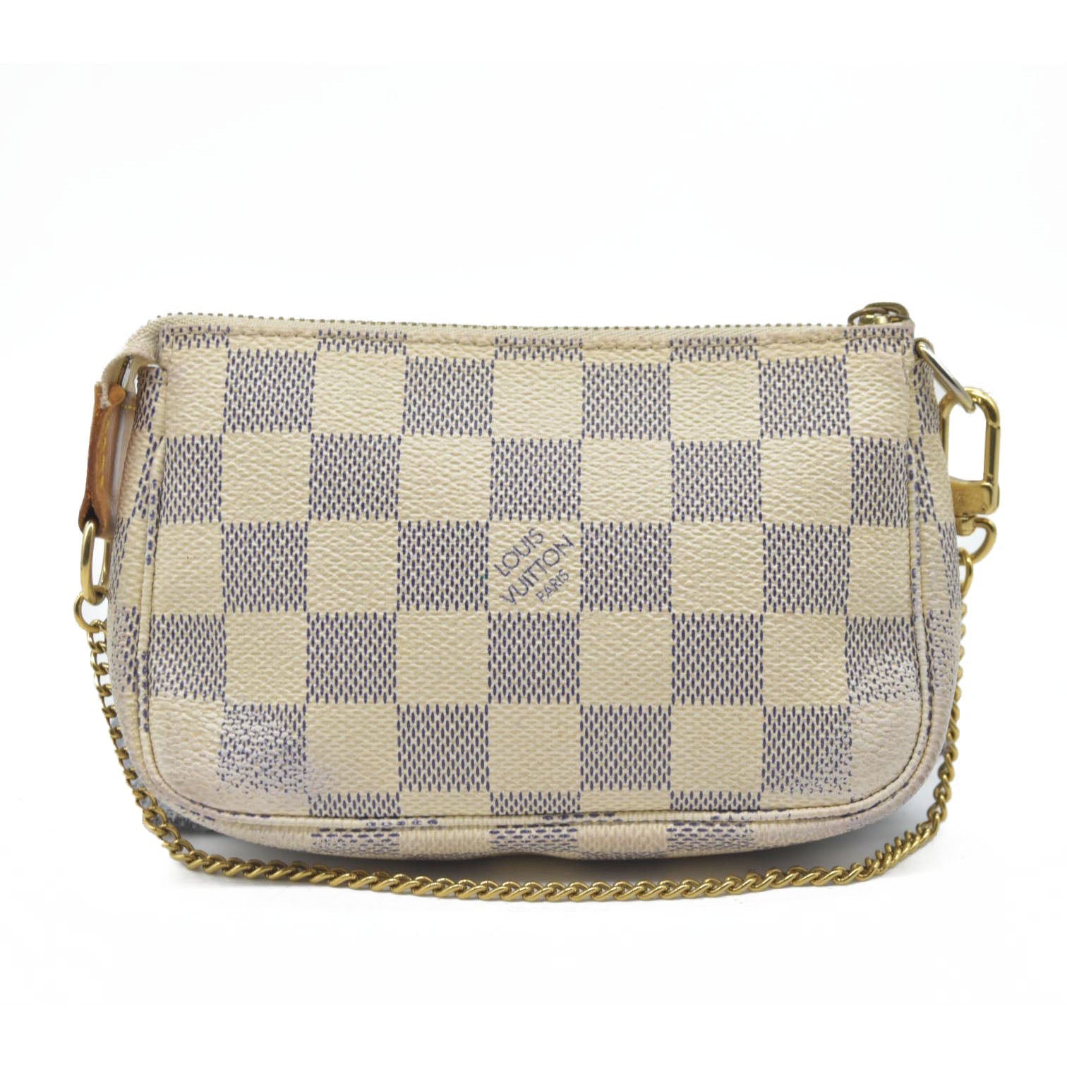 $825 Louis Vuitton  Damier Azur Mini Pochette Accessories FL0027