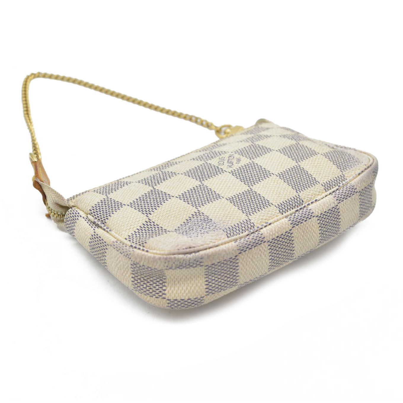 $825 Louis Vuitton  Damier Azur Mini Pochette Accessories FL0027