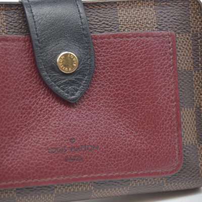 $770 Louis Vuitton Damier Ebene Bordeaux Juliette Wallet Red CONSIGNMENT