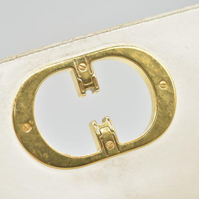 $4400 Christian Dior Lambskin Cannage Small Caro Bag Ivory