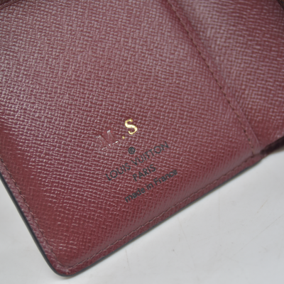 $770 Louis Vuitton Damier Ebene Bordeaux Juliette Wallet Red CONSIGNMENT