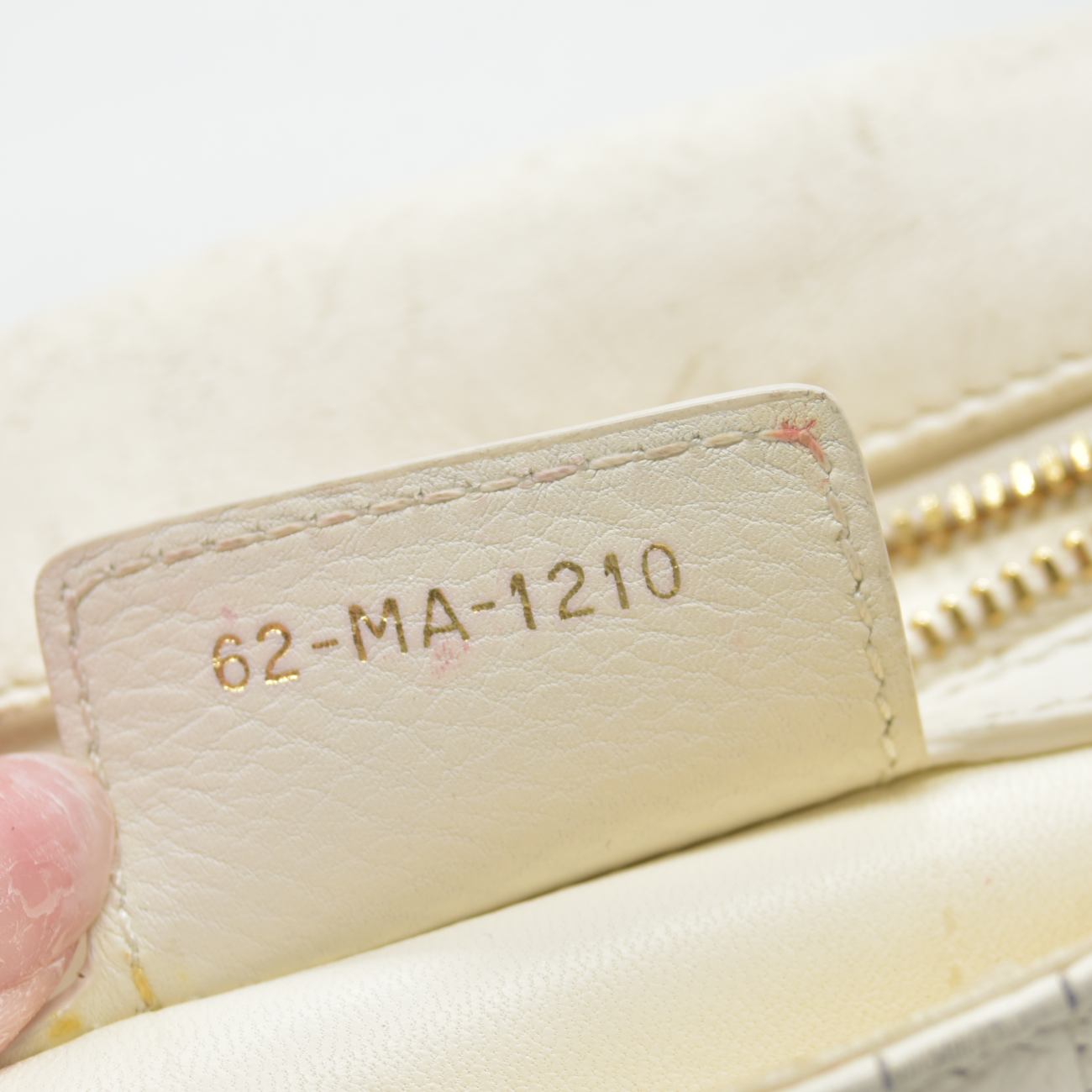 $4400 Christian Dior Lambskin Cannage Small Caro Bag Ivory