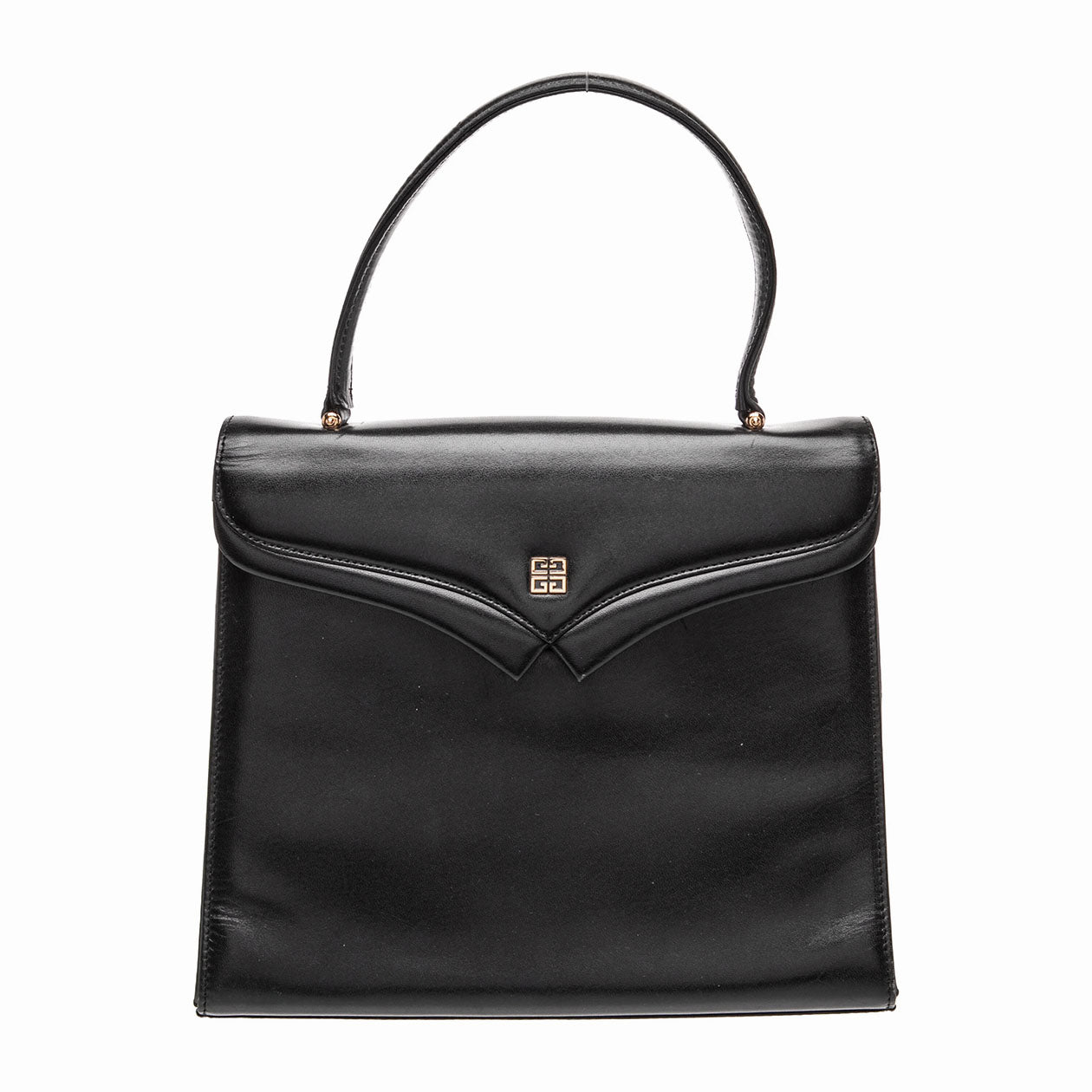 $1350 GIVENCHY Smooth Calfskin 4G Logo Flap Top Handle Bag Black CONSIGNMENT 10021220