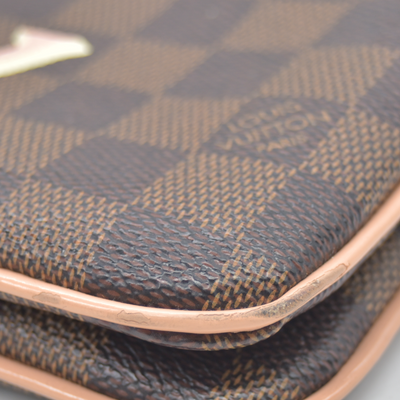 $1420 2020 Louis Vuitton Double Zip Pochette Damier Ebene MI0220 10020365