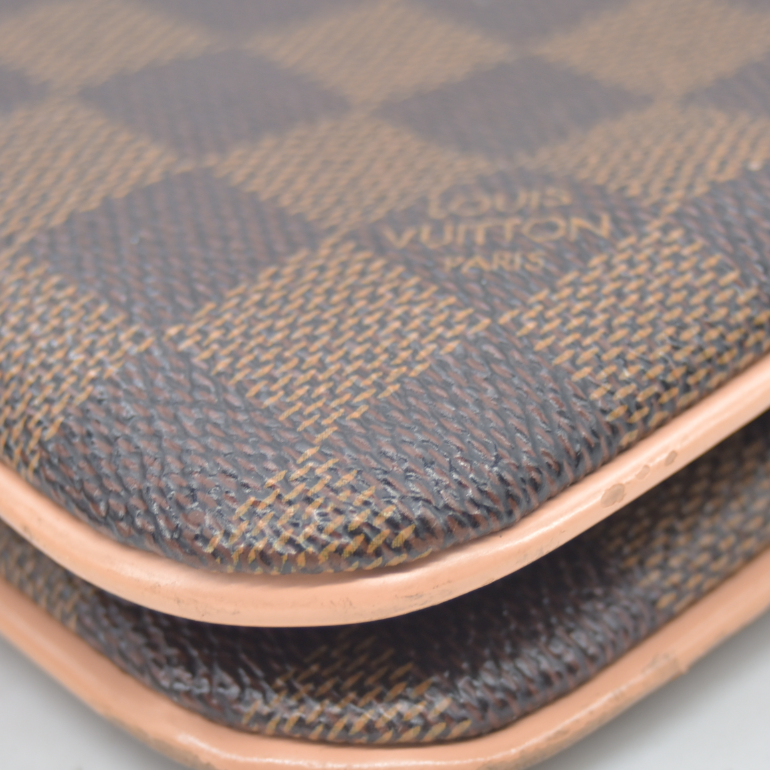 $1420 2020 Louis Vuitton Double Zip Pochette Damier Ebene MI0220 10020365