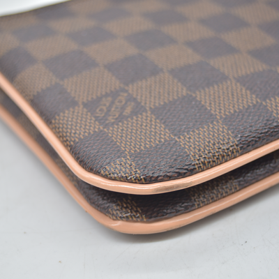 $1420 2020 Louis Vuitton Double Zip Pochette Damier Ebene MI0220