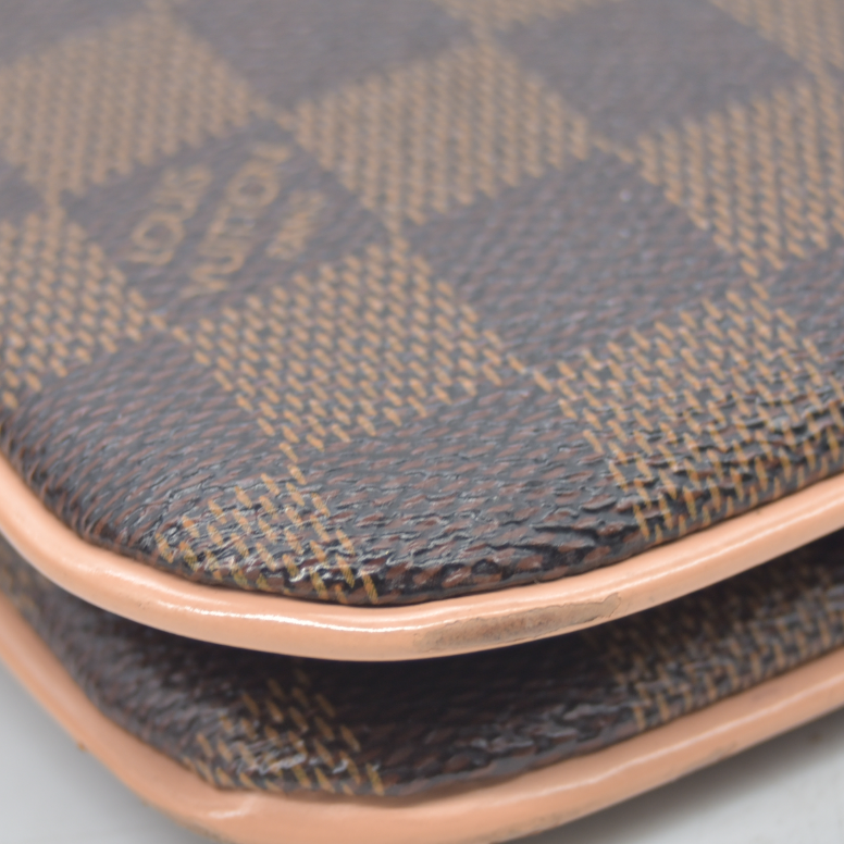 $1420 2020 Louis Vuitton Double Zip Pochette Damier Ebene MI0220 10020365