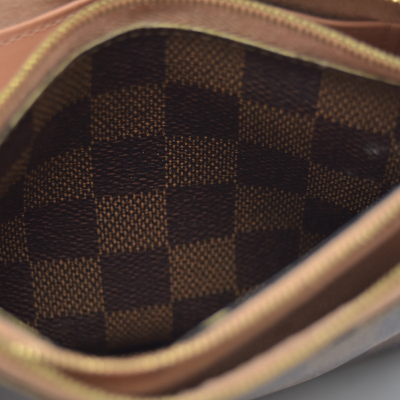 $1420 2020 Louis Vuitton Double Zip Pochette Damier Ebene MI0220