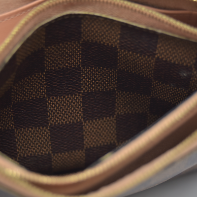 $1420 2020 Louis Vuitton Double Zip Pochette Damier Ebene MI0220