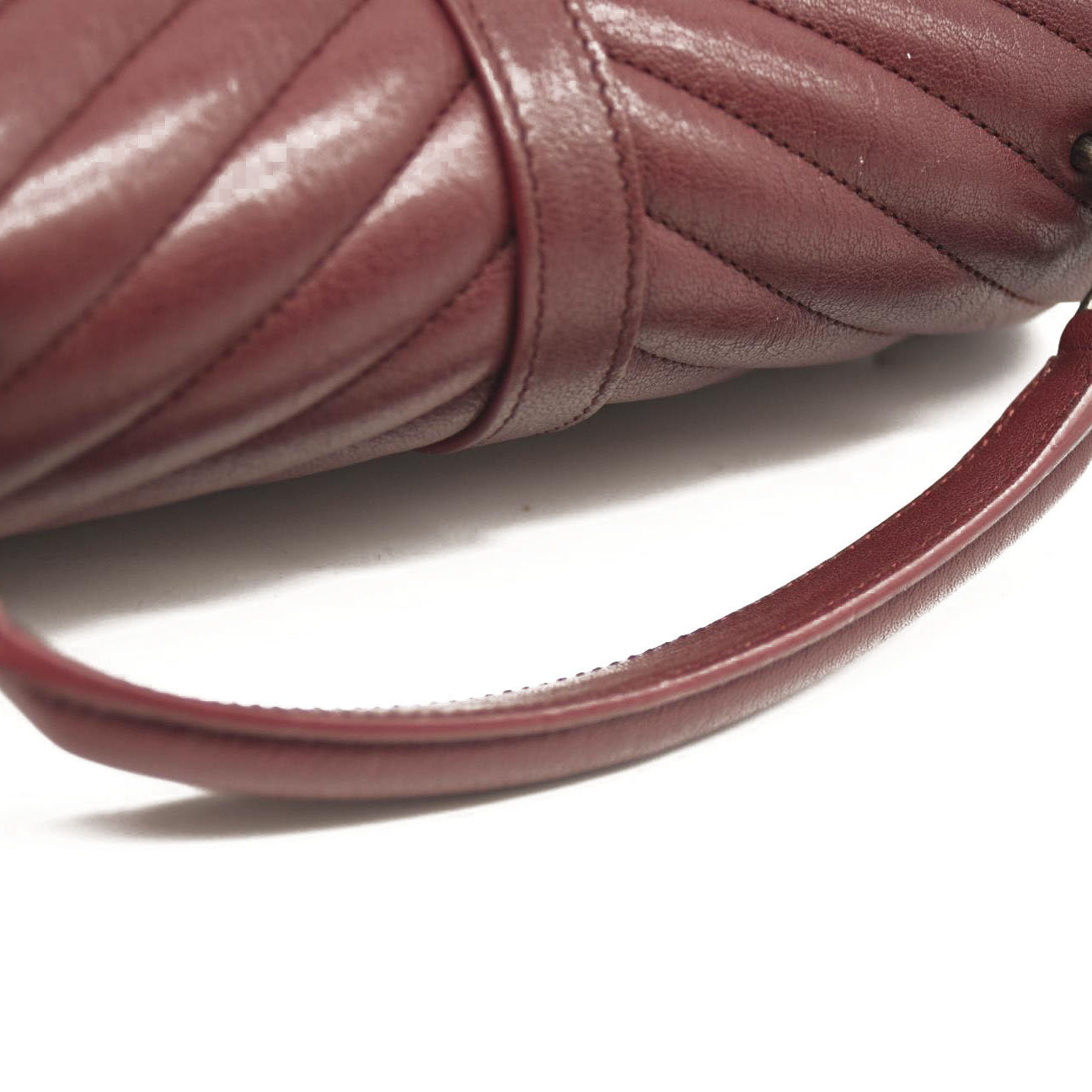 SAINT LAURENT Sheepskin Matelasse Chevron Monogram Medium College Bag Rouge Legion