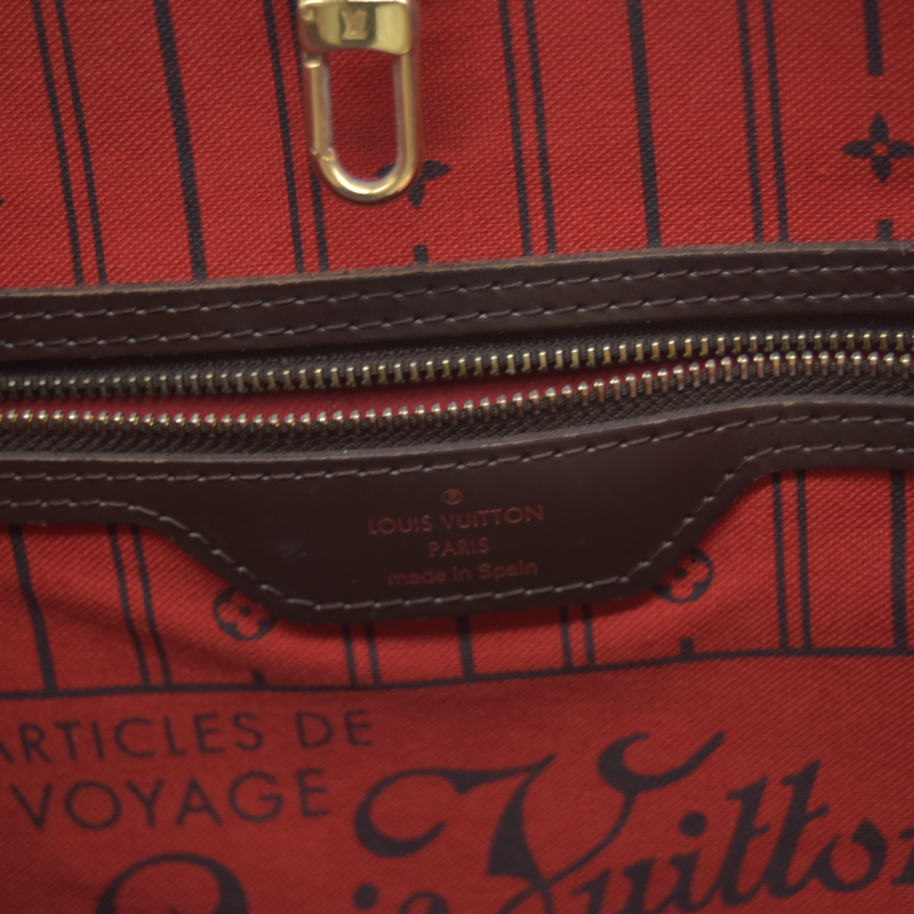 $2240 2010 Louis Vuitton Neverfull MM Damier Ebene  CA0190