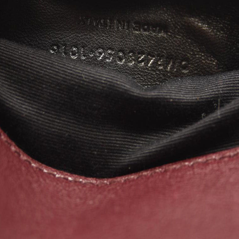 SAINT LAURENT Sheepskin Matelasse Chevron Monogram Medium College Bag Rouge Legion