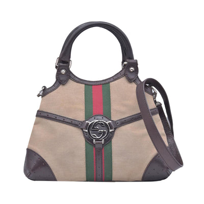 $1650 Gucci GG Web Canvas Reins Bag CONSIGNMENT 10021217