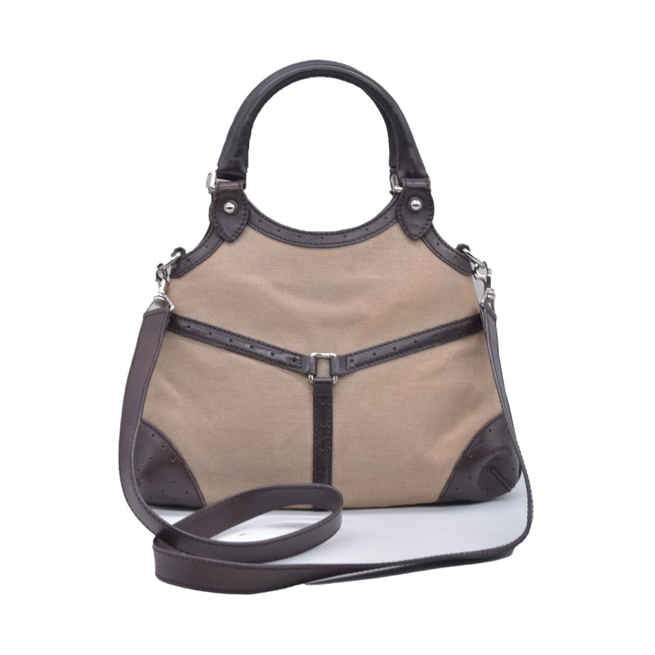 $1650 Gucci GG Web Canvas Reins Bag CONSIGNMENT 10021217