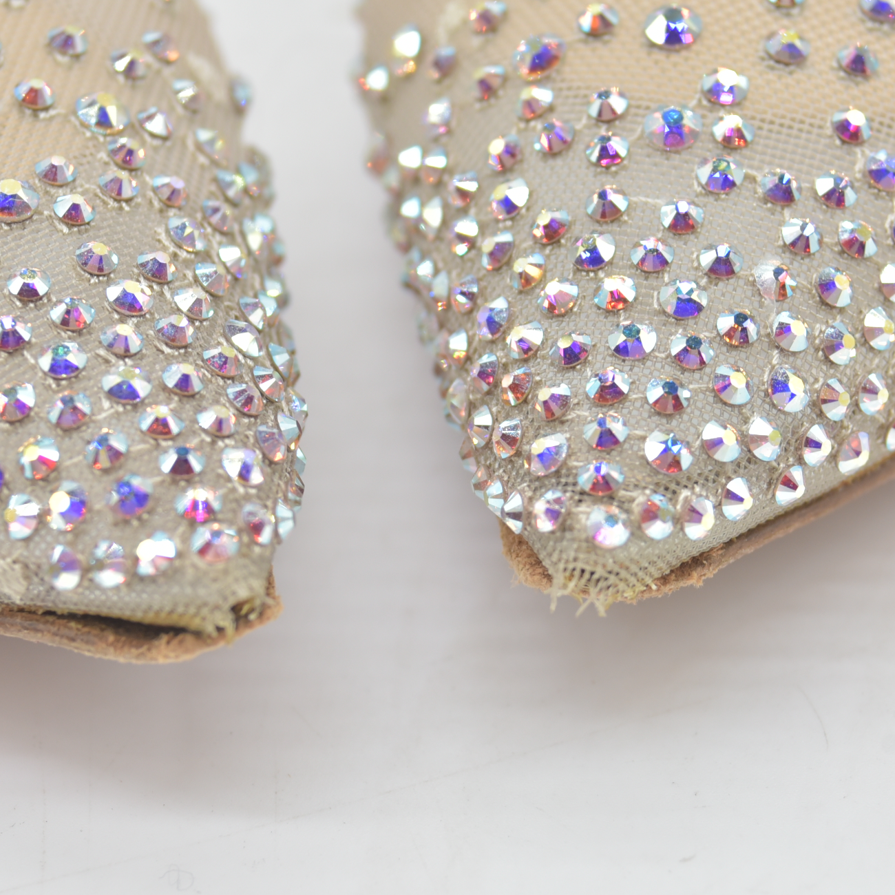 $995 Christian Louboutin Crystal Strass Follies Flats 36.5 Silver