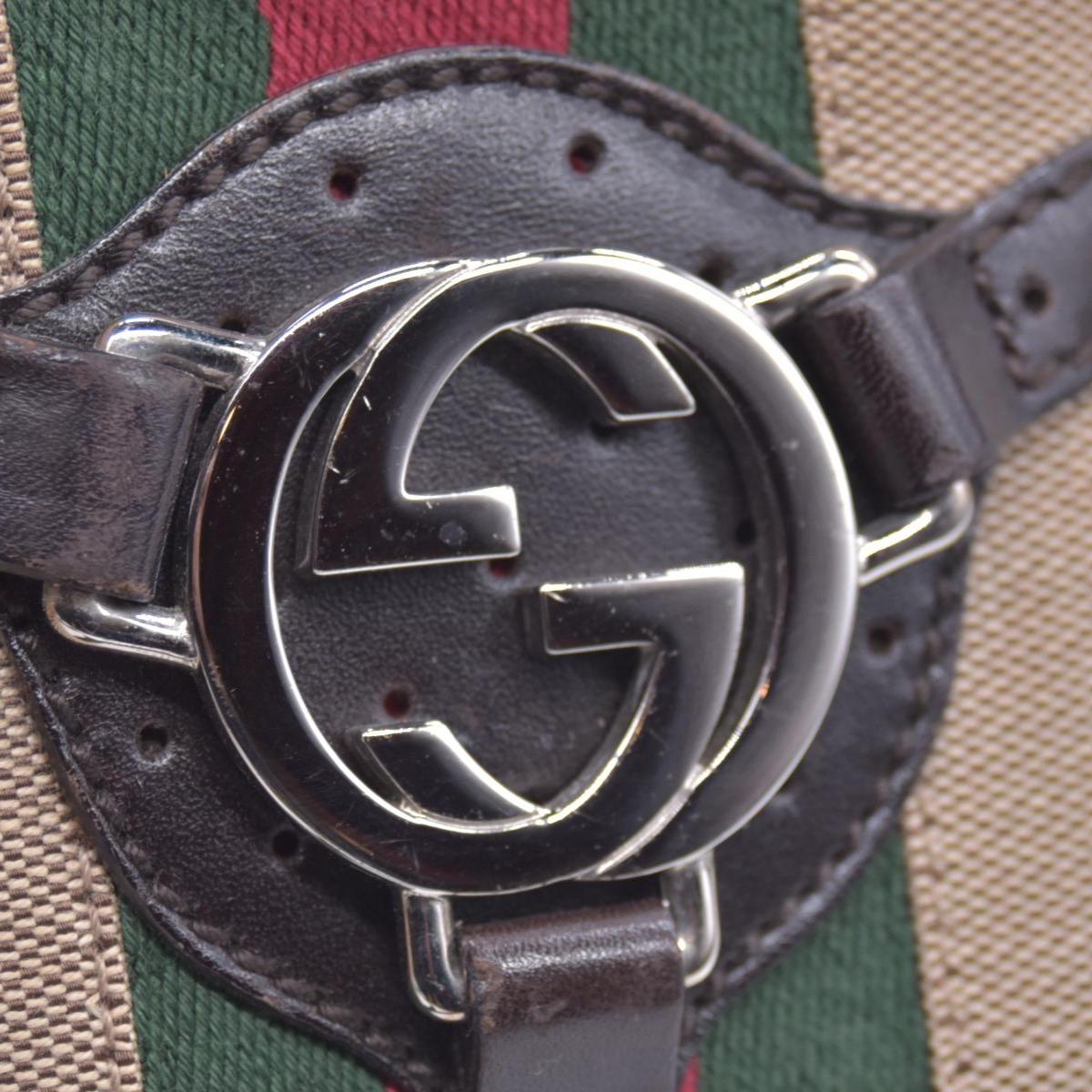 $1650 Gucci GG Web Canvas Reins Bag CONSIGNMENT 10021217