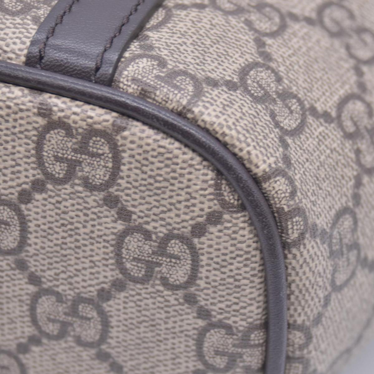 $1350 Gucci GG Supreme Monogram Medium Zippered Tote Dark Brown CONSIGNMENT 10021244
